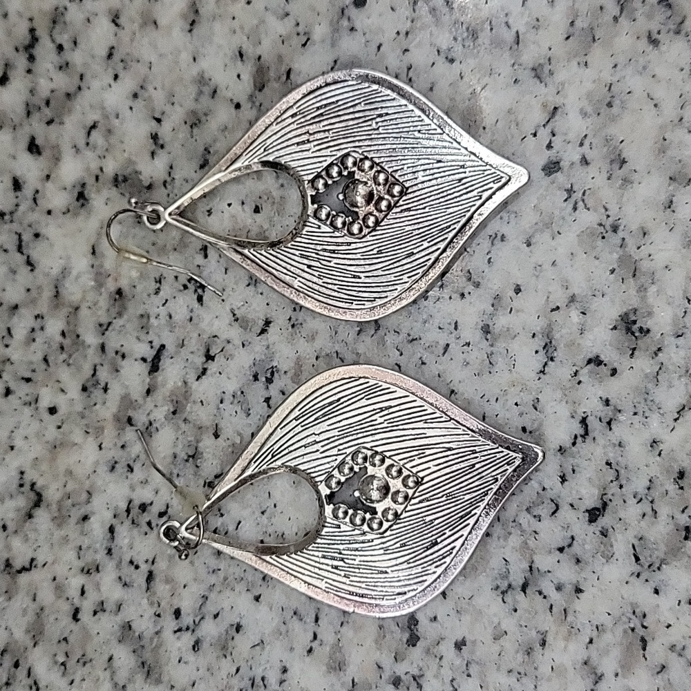 Teardrop Rhinestone Dangle Earrings - Picture 4 of 4